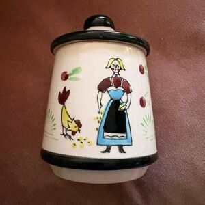 Vintage Dutch Woman Mustard Jar (possibly Royal Sealy)